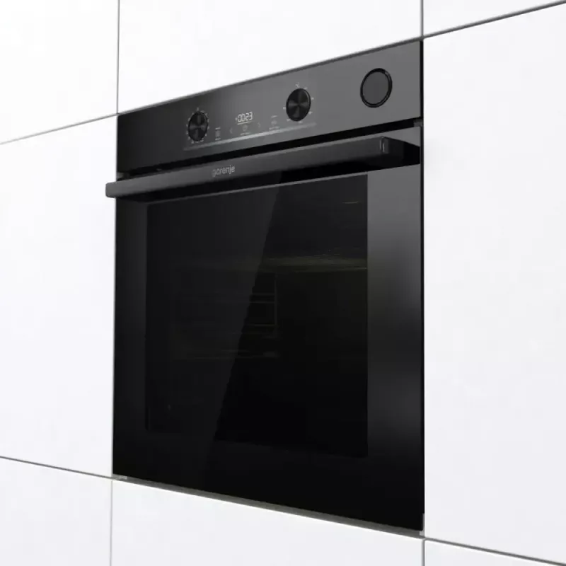 Piekarnik elektryczny do zabudowy Gorenje BSA6737E15BG — 77 l, czarny, zegar cyfrowy, konwekcja, grill, funkcja pizzy