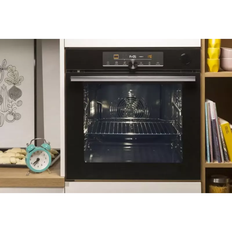 Piekarnik elektryczny do zabudowy Gorenje BSA6737E15BG — 77 l, czarny, zegar cyfrowy, konwekcja, grill, funkcja pizzy