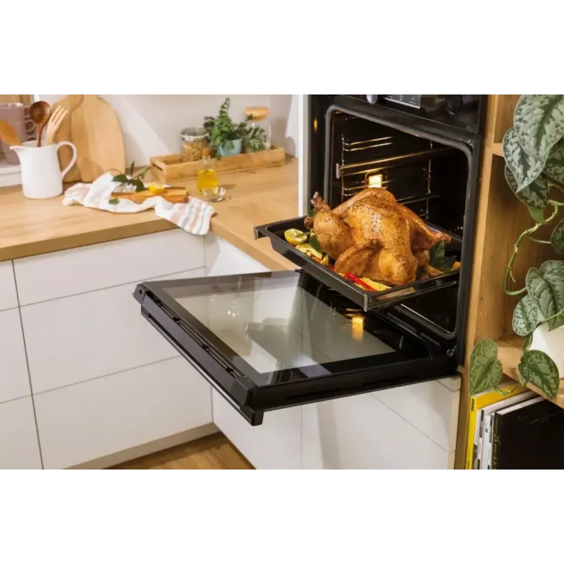 Piekarnik elektryczny do zabudowy Gorenje BSA6737E15BG — 77 l, czarny, zegar cyfrowy, konwekcja, grill, funkcja pizzy
