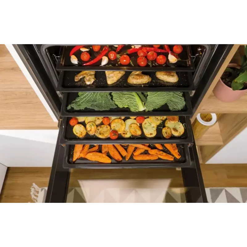 Piekarnik elektryczny do zabudowy Gorenje BSA6737E15BG — 77 l, czarny, zegar cyfrowy, konwekcja, grill, funkcja pizzy