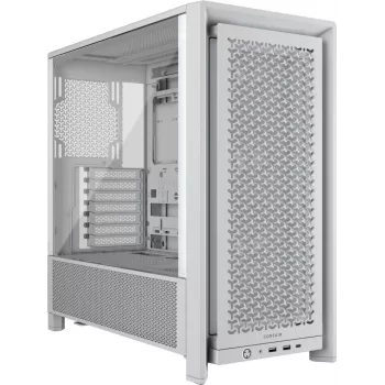 Obudowa PC CORSAIR FRAME 4000D RS Midi Tower Biała — ATX, szkło hartowane, 3 wentylatory 120 mm z przodu, obsługa chłodnic 360/240/140 mm