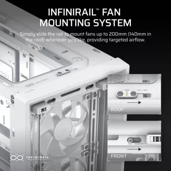Obudowa PC CORSAIR FRAME 4000D RS Midi Tower Biała — ATX, szkło hartowane, 3 wentylatory 120 mm z przodu, obsługa chłodnic 360/240/140 mm