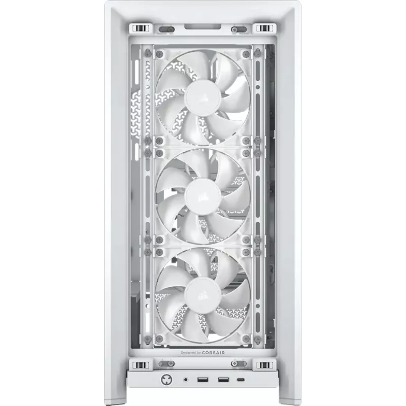 Obudowa PC CORSAIR FRAME 4000D RS Midi Tower Biała — ATX, szkło hartowane, 3 wentylatory 120 mm z przodu, obsługa chłodnic 360/240/140 mm
