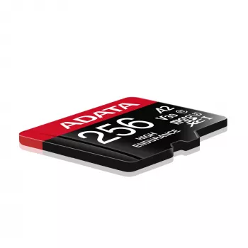 Karta pamięci microSDXC ADATA 256 GB AUSDX256GUI3V30SHA2-RA1 UHS-I Class 10 V30 (odczyt 100 MB/s, zapis 80 MB/s) z adapterem SD
