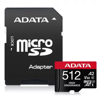 Karta pamięci microSDXC ADATA 512 GB UHS‑I U3 V30 Klasa 10 A2, 100/85 MB/s, wodoodporna