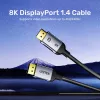 Kabel DisplayPort Unitek C1628GY01-2M — 2 m, DisplayPort 2.1, 7680×4320 @ do 240 Hz, 32,4 kanały, miedź cynowana