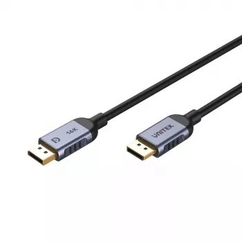 Kabel DisplayPort Unitek C1628GY01-2M — 2 m, DisplayPort 2.1, 7680×4320 @ do 240 Hz, 32,4 kanały, miedź cynowana