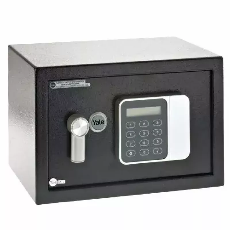 Sejf wolnostojący Yale YSG/250/DB2 — stalowy, zamek szyfrowy, 16 L, czarny, montaż na podłodze/ścianie