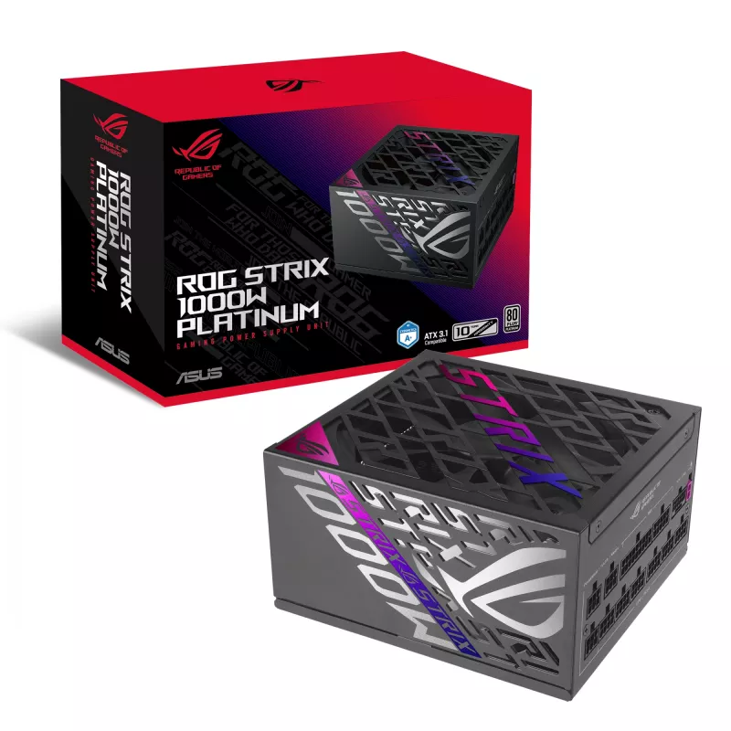 ASUS ROG STRIX-1000P-GAMING jednostka zasilająca 1000 W 20+4 pin ATX ATX Czarny, Srebrny
