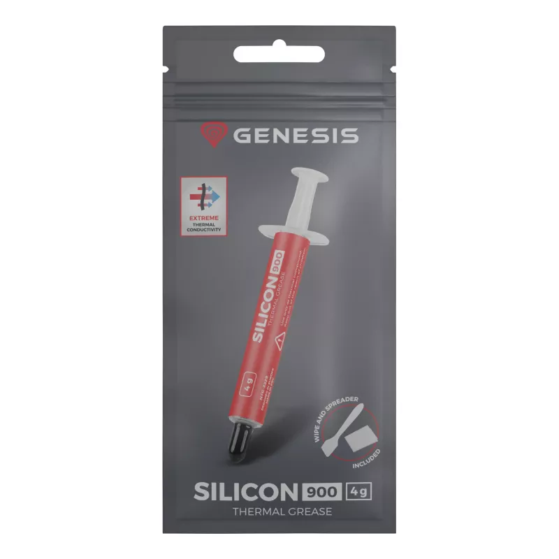 GENESIS Silicon 900, Pasta termoprzewodząca, Szary, 250 °C, -50 °C, 12,8 W/m·K, 2,8 g/cm³