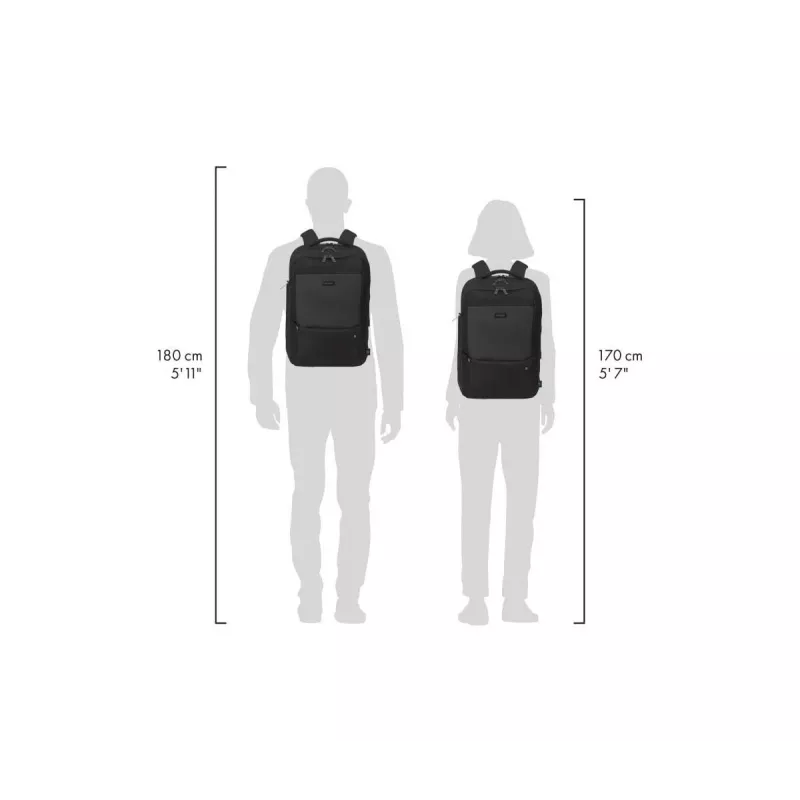 DICOTA Five - 14-16in Notebook Backpack - Czarny / 900d Recycled Pet Polyester