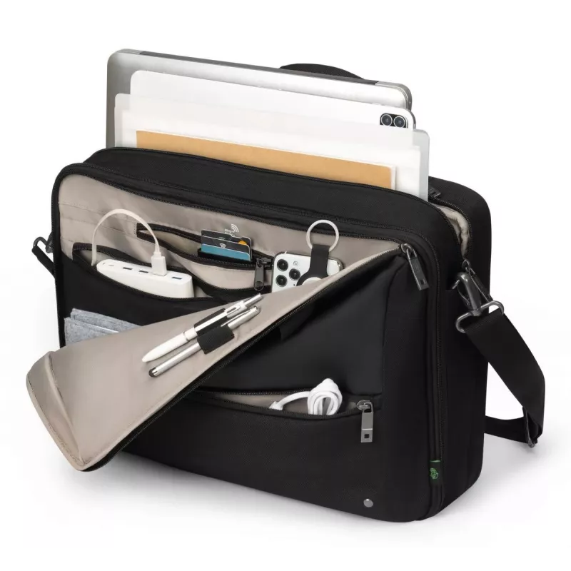 DICOTA Top Traveller Dual Five - etui na notebooka 14-16 cali - czarne / poliester z recyklingu PET 900D
