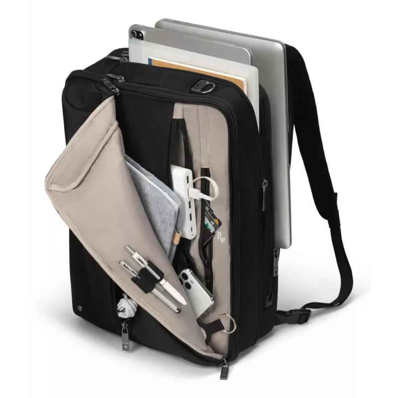 DICOTA Top Traveller Dual Five - etui na notebooka 14-16 cali - czarne / poliester z recyklingu PET 900D