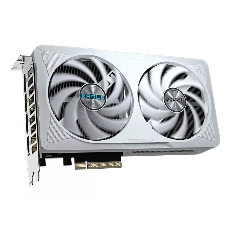 Karta graficzna GIGABYTE GeForce RTX 5060 EAGLE OC ICE 8G — 8 GB GDDR7, 128 bitów, PCI-E 5.0, taktowanie rdzenia 2550 MHz, 3 x DisplayPort, 1 x HDMI, GV-N5060EAGLEOC ICE-8GD