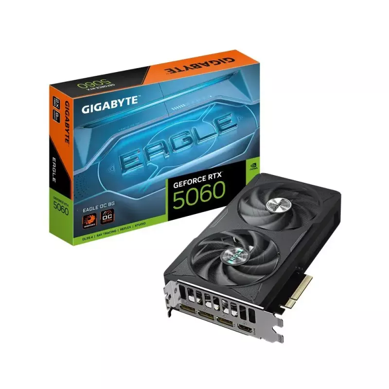 Karta graficzna GIGABYTE GeForce RTX 5060 8GB GDDR7, PCIe 5.0, 128-bitowa, 3840 CUDA, 2-slotowa, WINDFORCE 2X