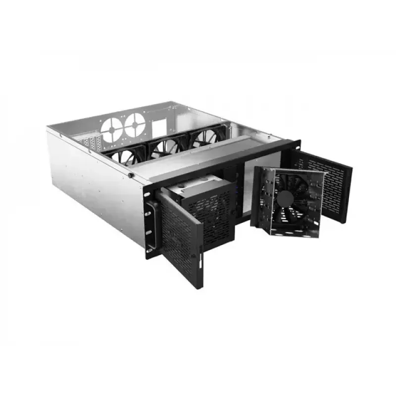 Obudowa rack Lanberg SC01-5204-12B 4U Czarna 5 Wentylatorów