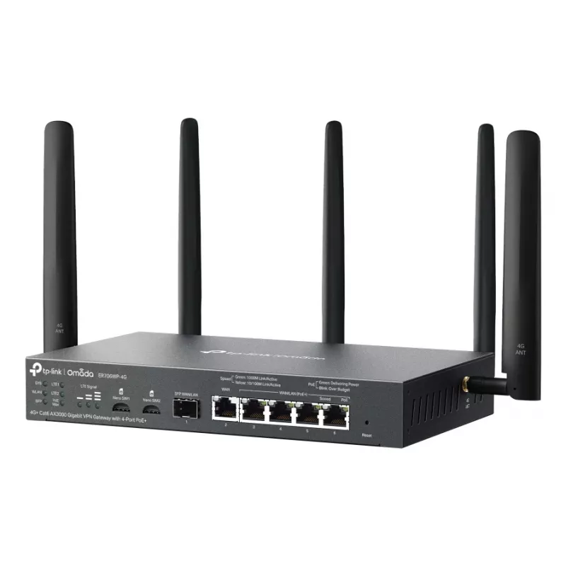 TP-Link ER706WP-4G router bezprzewodowy Gigabit Ethernet Dwupasmowy (2,4 GHz / 5 GHz) Czarny