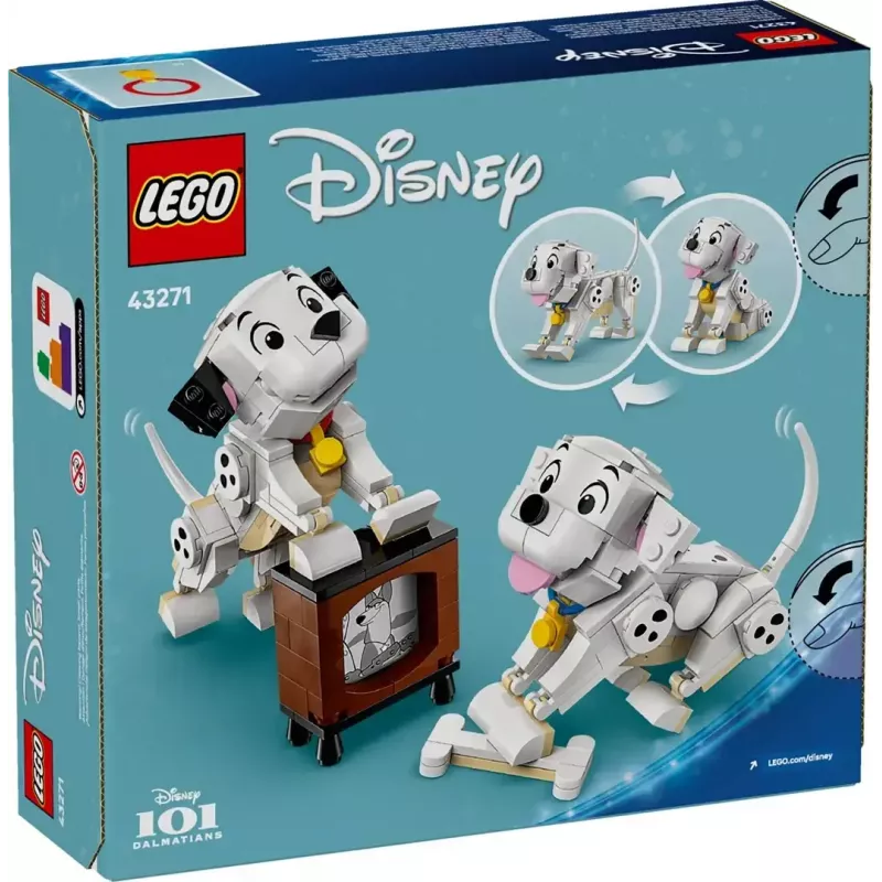 Zestaw konstrukcyjny LEGO Disney Classic Puppies Lucky i Penny 43271, 268 elementów, wysokość 90 mm, wiek 6+