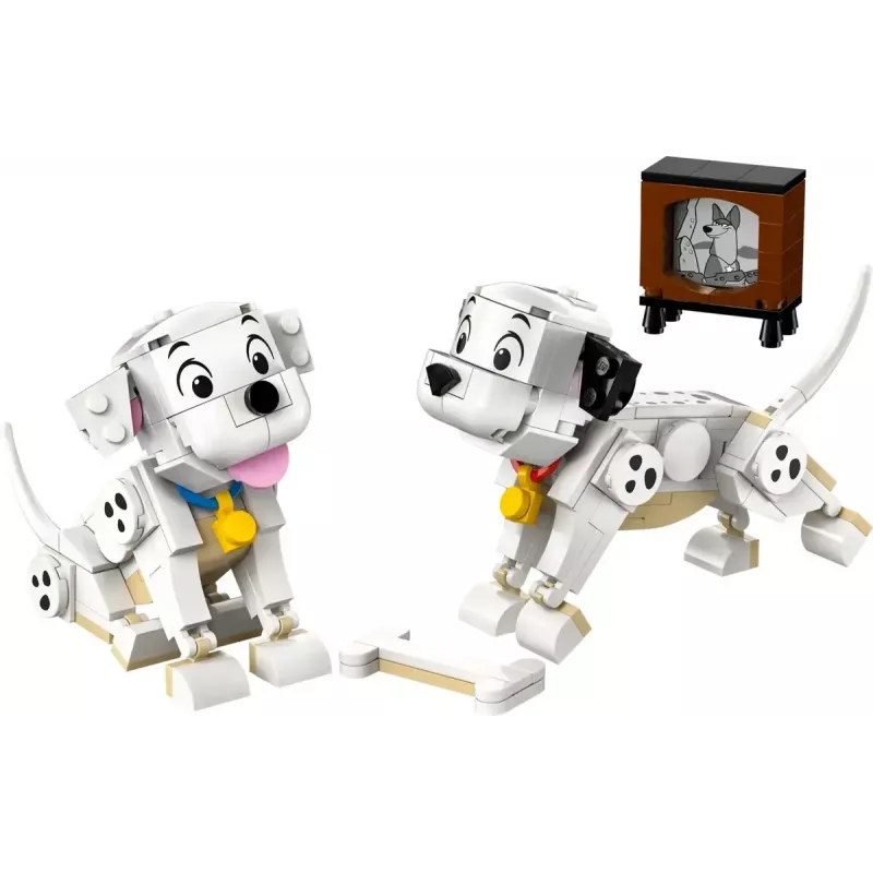 Zestaw konstrukcyjny LEGO Disney Classic Puppies Lucky i Penny 43271, 268 elementów, wysokość 90 mm, wiek 6+