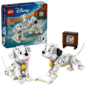 Zestaw konstrukcyjny LEGO Disney Classic Puppies Lucky i Penny 43271, 268 elementów, wysokość 90 mm, wiek 6+