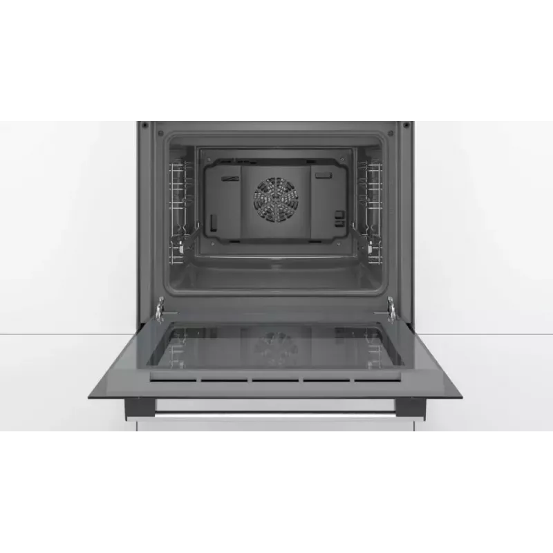 Piekarnik elektryczny do zabudowy Bosch Serie 2 HBF114ES0 — 66 L, stal nierdzewna, sterowanie dotykowe + pokrętła, 7 programów, grill, termoobieg, 50–275 °C