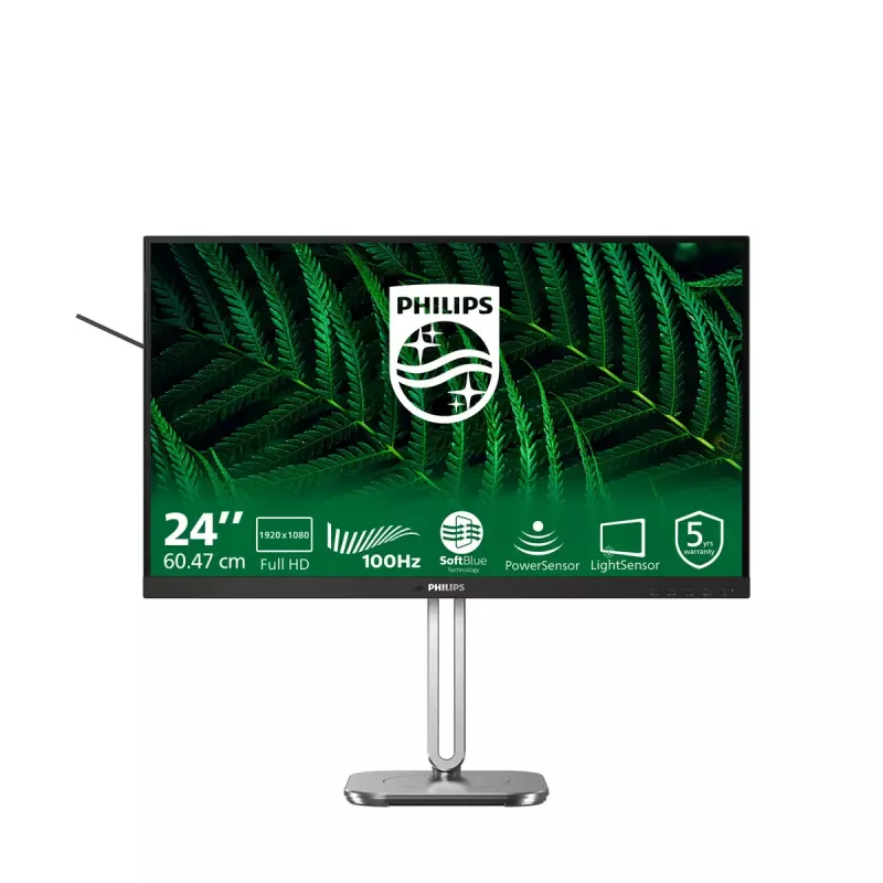 Monitor komputerowy Philips 5000 series 24B2G5200/00 60,5 cm (23,8 cala) 1920 x 1080 pikseli Full HD LCD Antracyt