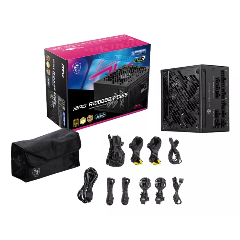 MSI MPG A1000GS PCIE5 zasilacz 1000 W 24-pin ATX ATX Czarny