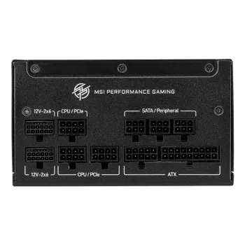 MSI MPG A1250GS PCIE5 zasilacz 1250 W 20+4 pin ATX ATX Czarny