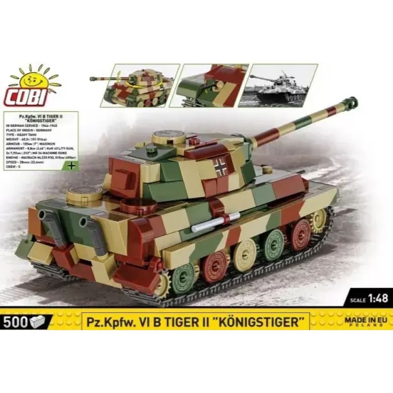 Plastikowy zestaw modelarski Cobi Pz.Kpfw. VI B Tiger II Königstiger w skali 1:35 (COBI-2732)