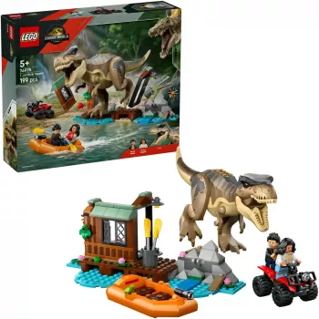 LEGO zestaw z dinozaurem T. rex River Escape 76975 — 199 elementów, 2 minifigurki, wiek 5+