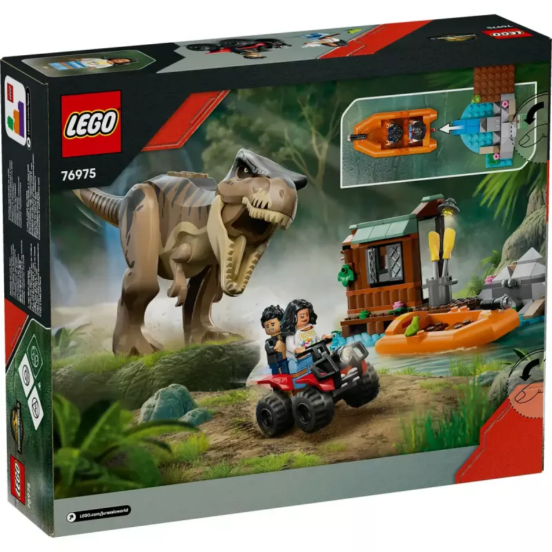 LEGO zestaw z dinozaurem T. rex River Escape 76975 — 199 elementów, 2 minifigurki, wiek 5+
