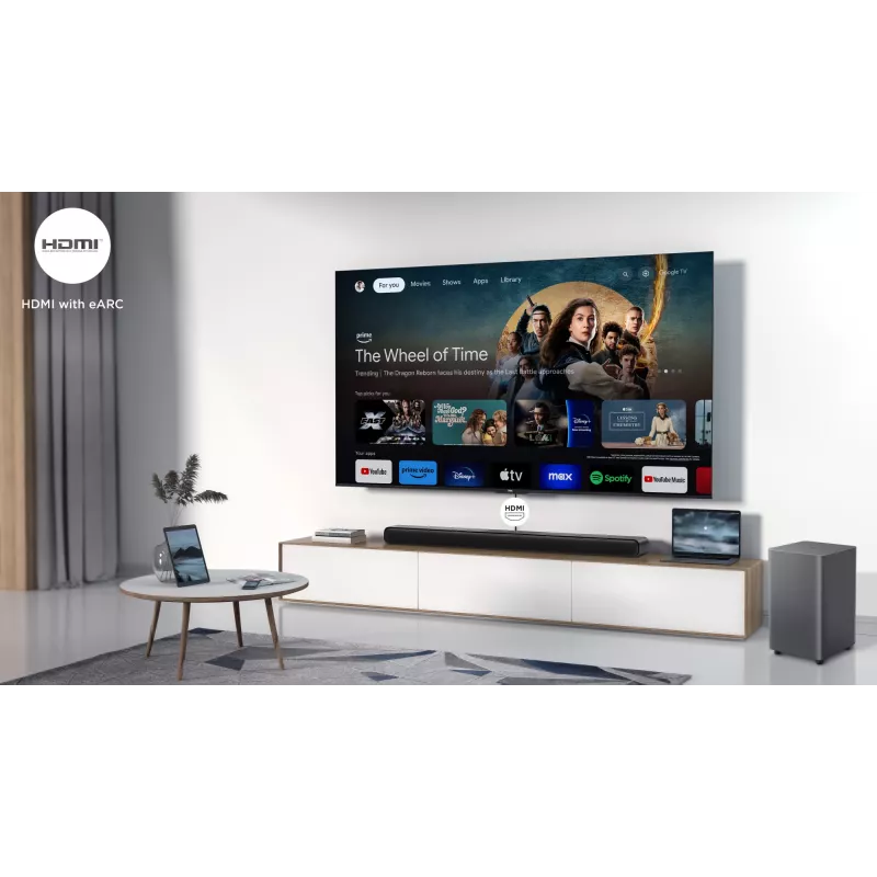 TCL S S55H 2.1-kanałowa soundbar z Dolby Atmos, bezprzewodowym subwooferem i strumieniowaniem muzyki przez Bluetooth