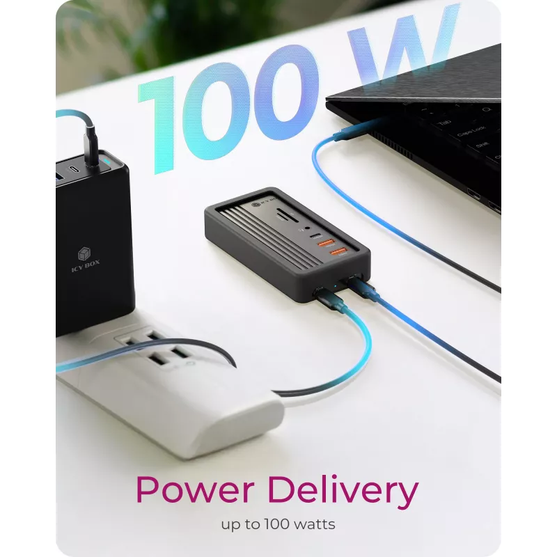 ICY BOX IB-DK4072M-CU31 USB 3.2 Gen 2 (3.1 Gen 1) Typ-C Czarny
