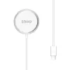 Bezprzewodowa ładowarka wewnętrzna do telefonów SAVIO LA-11, Qi 1.2, 15 W, biała, 55×55×5 mm