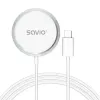 Bezprzewodowa ładowarka wewnętrzna do telefonów SAVIO LA-11, Qi 1.2, 15 W, biała, 55×55×5 mm