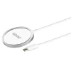 Bezprzewodowa ładowarka wewnętrzna do telefonów SAVIO LA-11, Qi 1.2, 15 W, biała, 55×55×5 mm