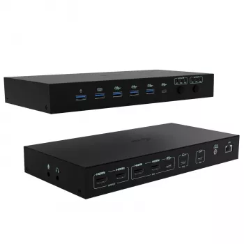 ITEC i-tec USB-C KVM Dock PRO dla trzech hostów, podwójne wideo, 2x Power Delivery (maks. 92 W), USB 3.2, 10 Gb/s, Gigabit Ethernet