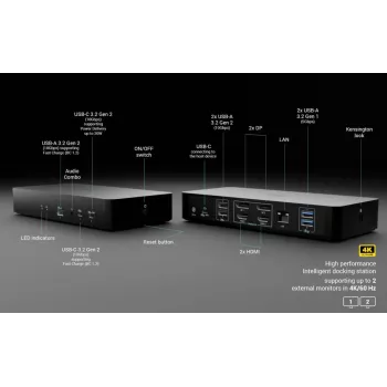Stacja dokująca i-tec CAINTGDUAL4KDOCPD Dual Display Power Delivery 100W