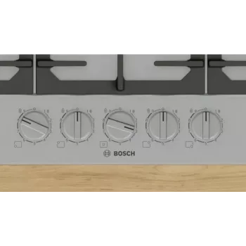 Bosch Serie 6 PCQ7A5I90 płyta grzewcza Stal nierdzewna Do zabudowy 75 cm Gaz 5 strefa(y)