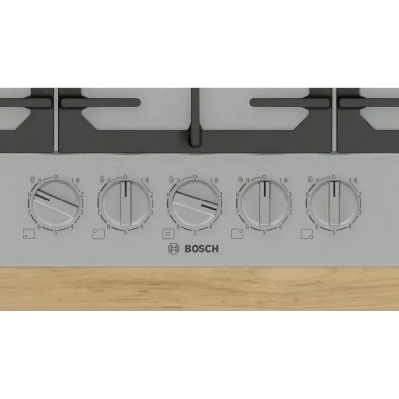 Bosch Serie 6 PCQ7A5I90 płyta grzewcza Stal nierdzewna Do zabudowy 75 cm Gaz 5 strefa(y)