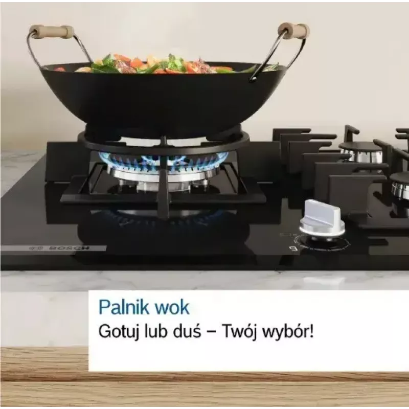 Bosch Serie 6 PCQ7A5I90 płyta grzewcza Stal nierdzewna Do zabudowy 75 cm Gaz 5 strefa(y)