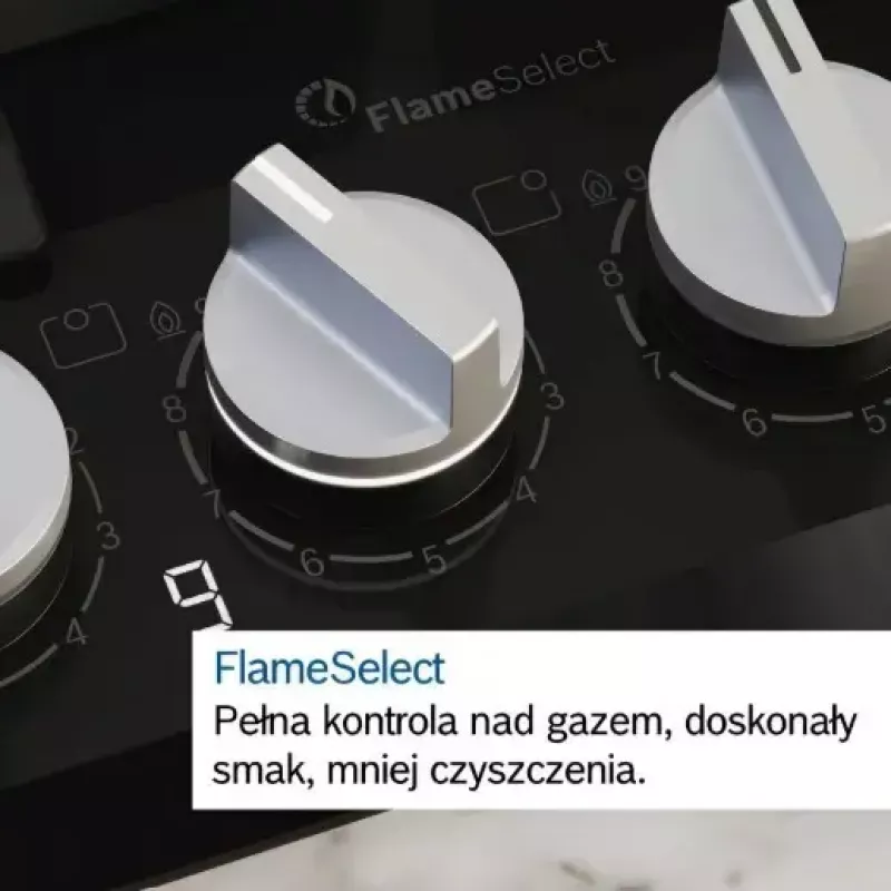 Bosch Serie 6 PCQ7A5I90 płyta grzewcza Stal nierdzewna Do zabudowy 75 cm Gaz 5 strefa(y)