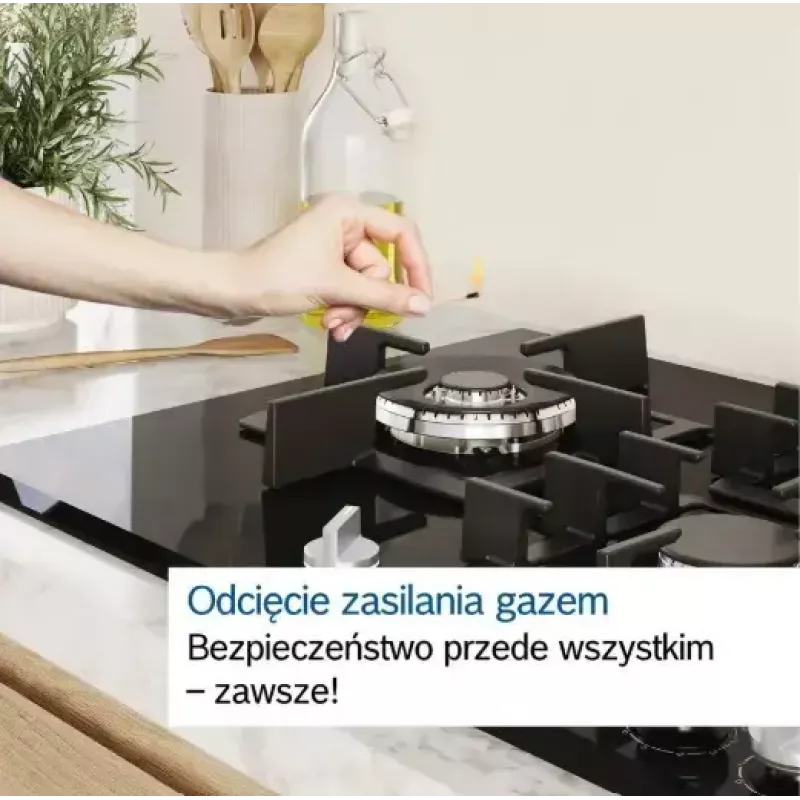 Bosch Serie 6 PCQ7A5I90 płyta grzewcza Stal nierdzewna Do zabudowy 75 cm Gaz 5 strefa(y)