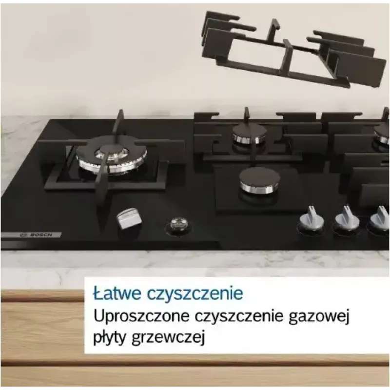 Bosch Serie 6 PCQ7A5I90 płyta grzewcza Stal nierdzewna Do zabudowy 75 cm Gaz 5 strefa(y)