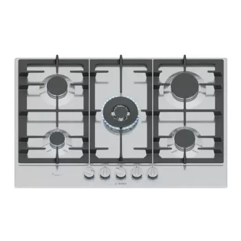 Bosch Serie 6 PCQ7A5I90 płyta grzewcza Stal nierdzewna Do zabudowy 75 cm Gaz 5 strefa(y)