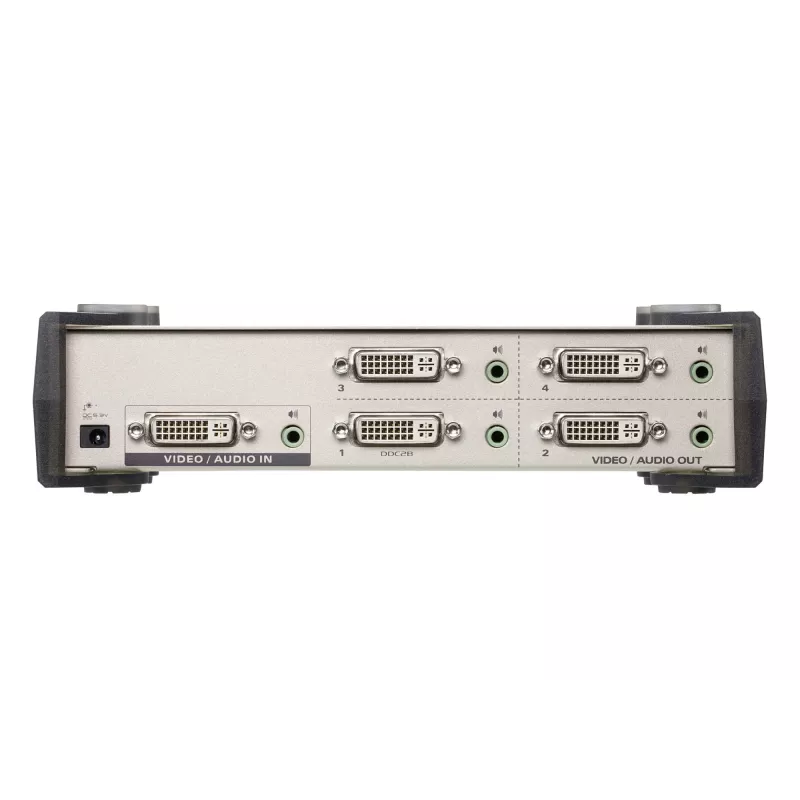 ATEN 4-Port DVI Audio/Video Splitter, DVI, 4x DVI-I, 1920 x 1200 pikseli, Czarny, Srebrny, Metal, Full HD