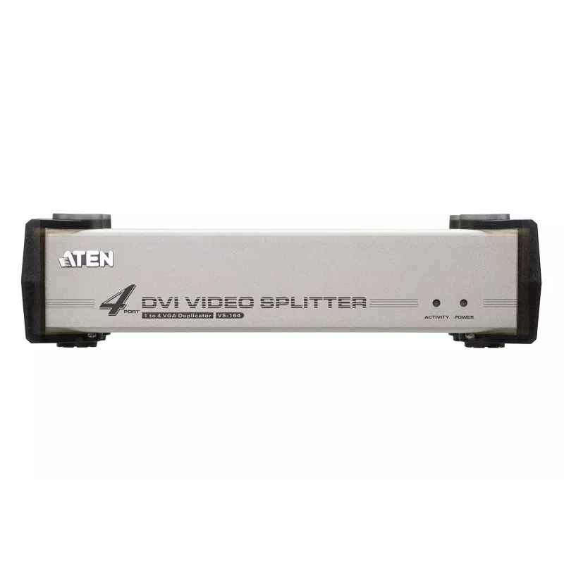 ATEN 4-Port DVI Audio/Video Splitter, DVI, 4x DVI-I, 1920 x 1200 pikseli, Czarny, Srebrny, Metal, Full HD