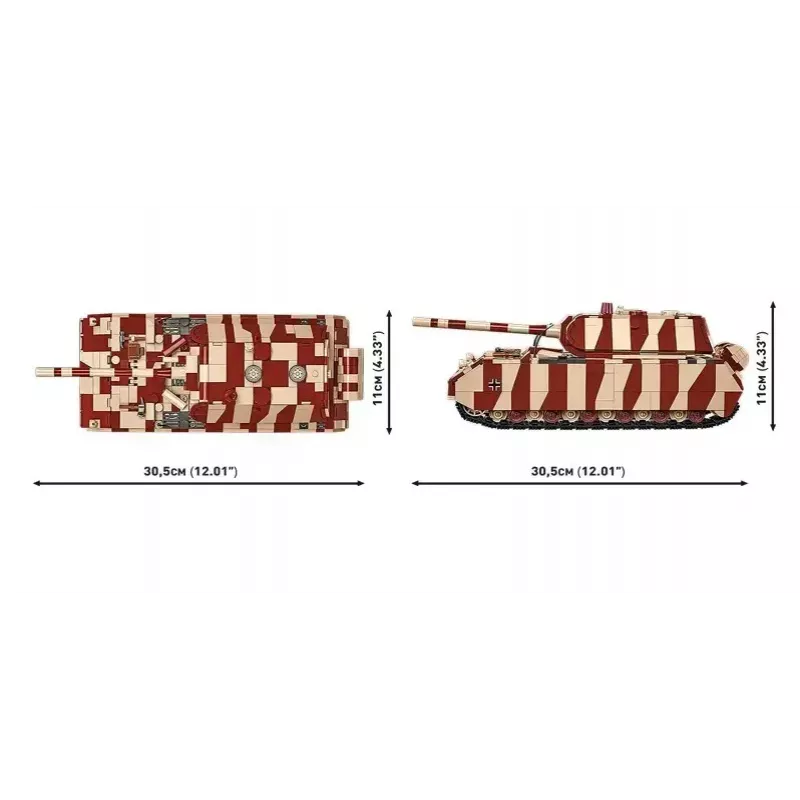 Cobi Klocki konstrukcyjne Panzer VIII Maus zestaw modelarski skala 1:35 COBI-3138, szczegółowa replika pojazdu wojskowego
