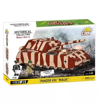 Cobi Klocki konstrukcyjne Panzer VIII Maus zestaw modelarski skala 1:35 COBI-3138, szczegółowa replika pojazdu wojskowego