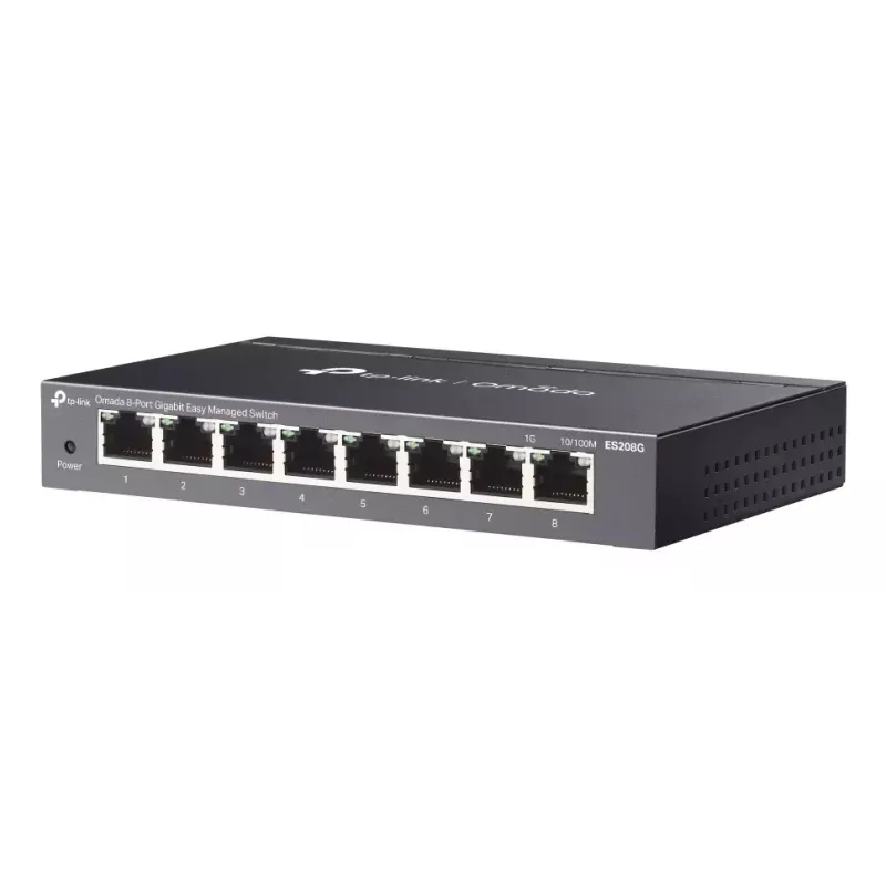Przełącznik sieciowy TP-Link Omada ES208G zarządzalny L2 Gigabit Ethernet (10/100/1000) czarny